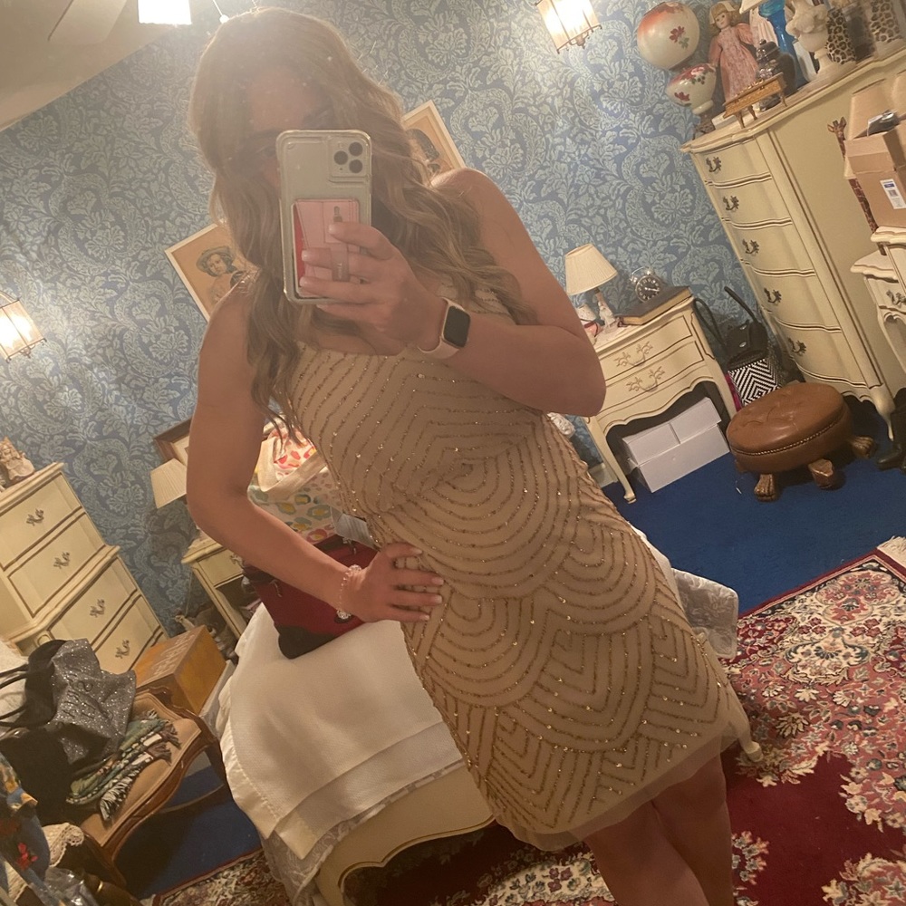 Champagne beaded dress